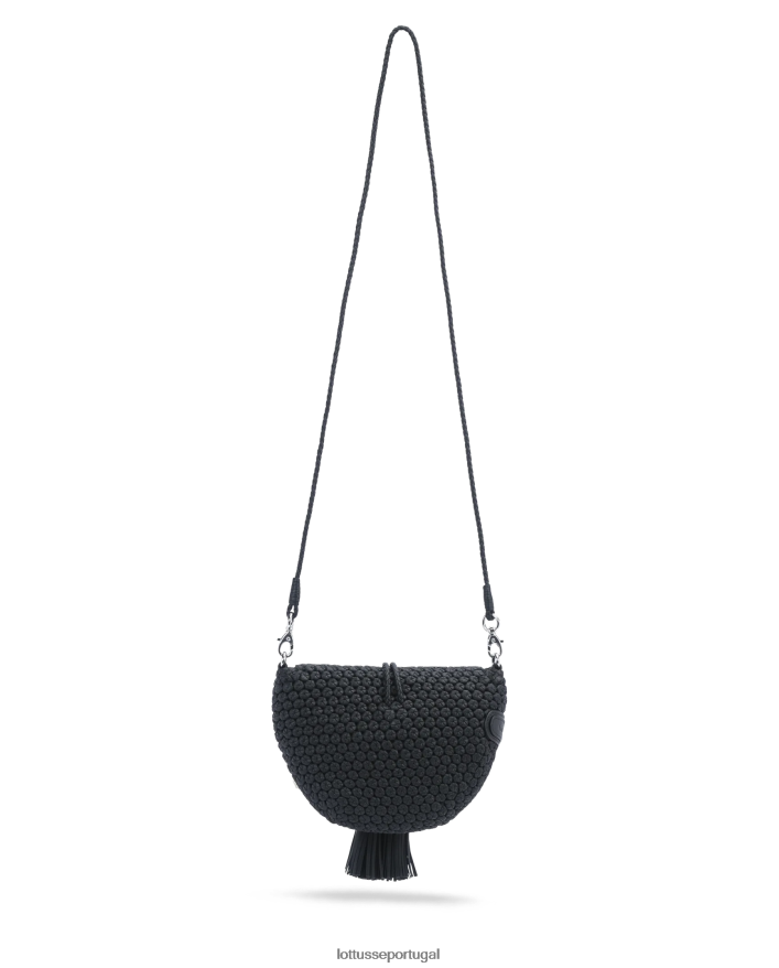 ponto Lottusse mulheres bolsa crossbody macia de cordeiro merino noodbag preto 86F22T336 acessórios