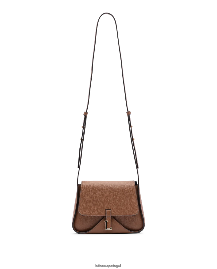 ponto Lottusse mulheres bolsa crossbody talaia grão bezerro marrom 86F22T327 acessórios