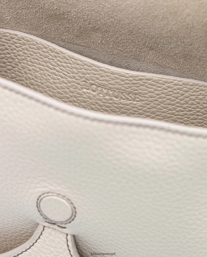 ponto Lottusse mulheres bolsa crossbody talaia grão bezerro off white 86F22T326 acessórios