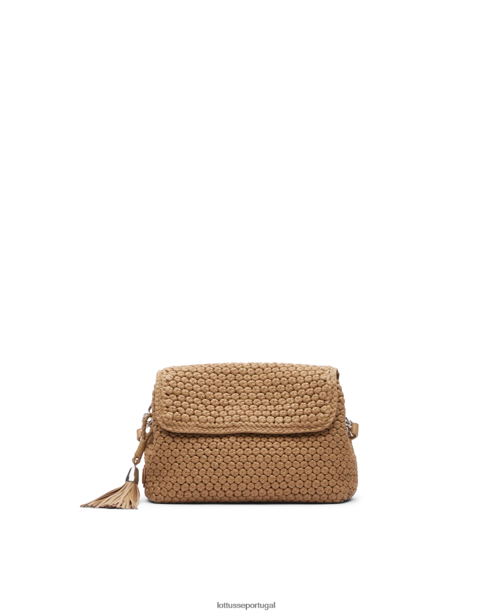 ponto Lottusse mulheres bolsa de mão macia de cordeiro merino noodbag marrom 86F22T355 acessórios