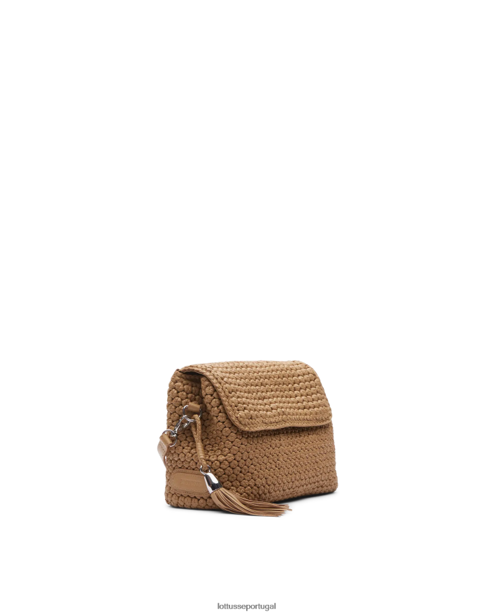 ponto Lottusse mulheres bolsa de mão macia de cordeiro merino noodbag marrom 86F22T355 acessórios