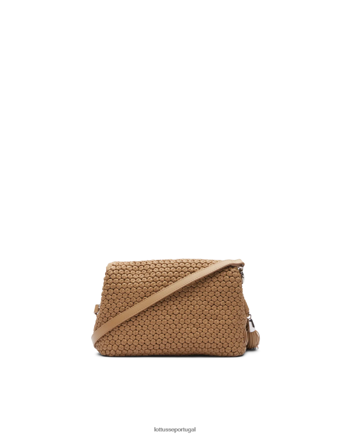 ponto Lottusse mulheres bolsa de mão macia de cordeiro merino noodbag marrom 86F22T355 acessórios