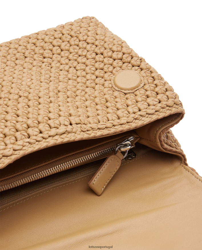 ponto Lottusse mulheres bolsa de mão macia de cordeiro merino noodbag marrom 86F22T355 acessórios