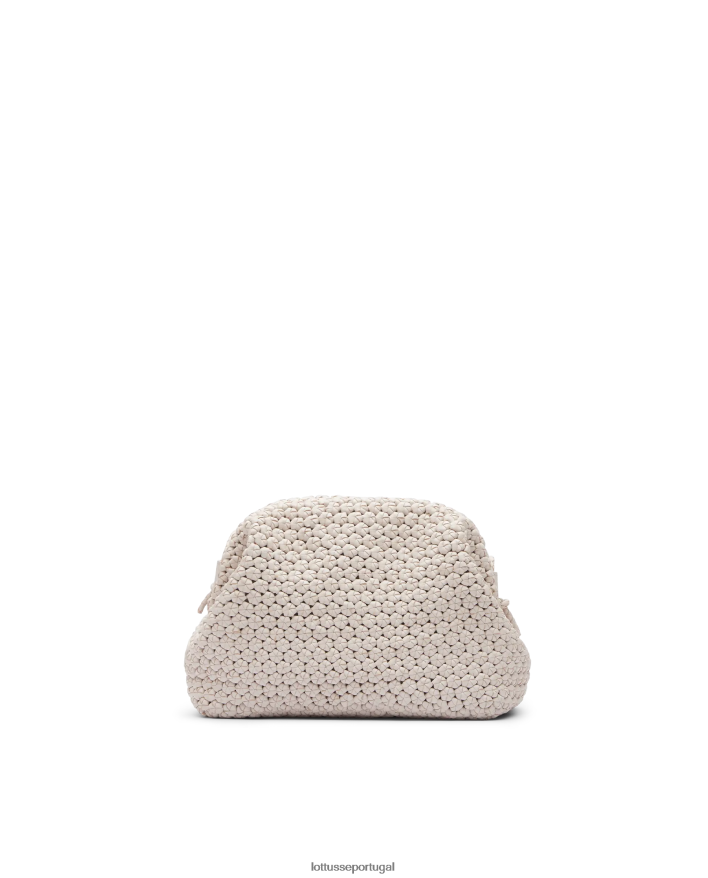 ponto Lottusse mulheres bolsa macia de cordeiro merino noodbag off white 86F22T345 acessórios