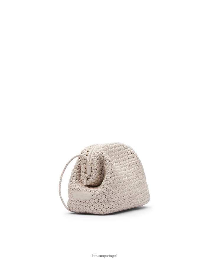 ponto Lottusse mulheres bolsa macia de cordeiro merino noodbag off white 86F22T345 acessórios