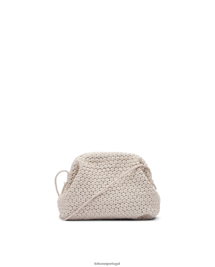 ponto Lottusse mulheres bolsa macia de cordeiro merino noodbag off white 86F22T345 acessórios