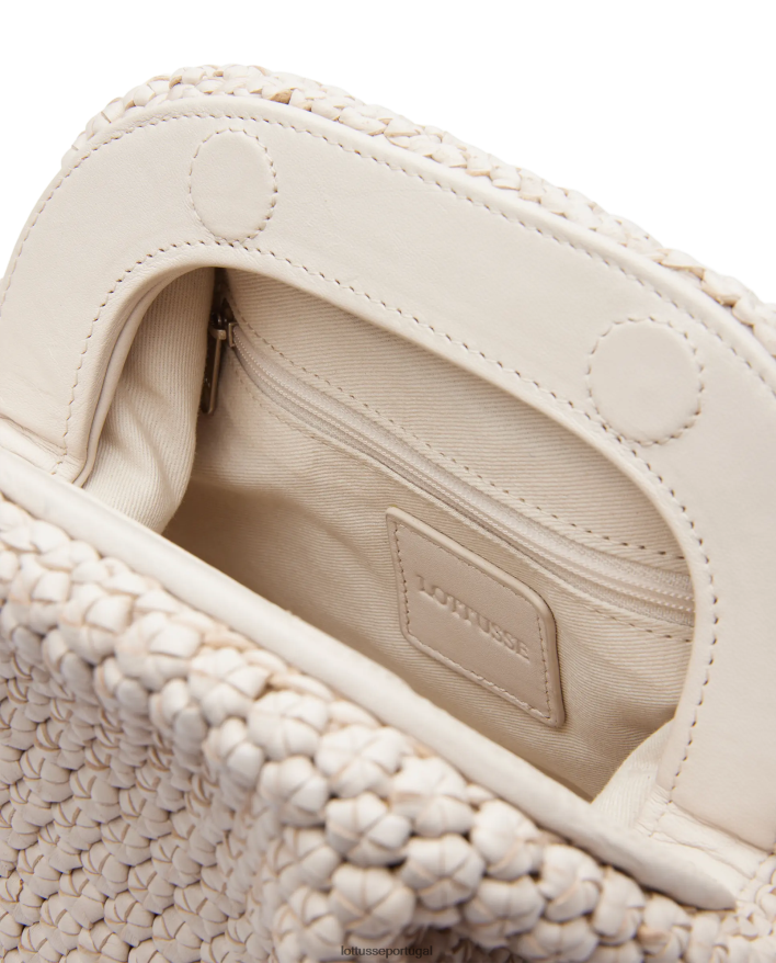 ponto Lottusse mulheres bolsa macia de cordeiro merino noodbag off white 86F22T345 acessórios
