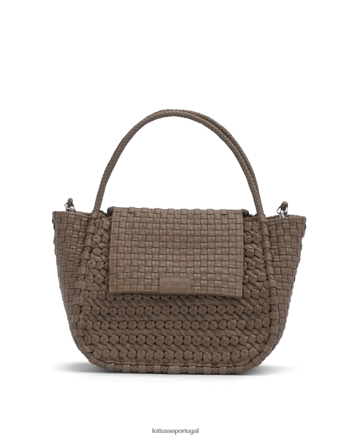 ponto Lottusse mulheres noodbag cordeiro alça superior noodbag cinza 86F22T377 acessórios