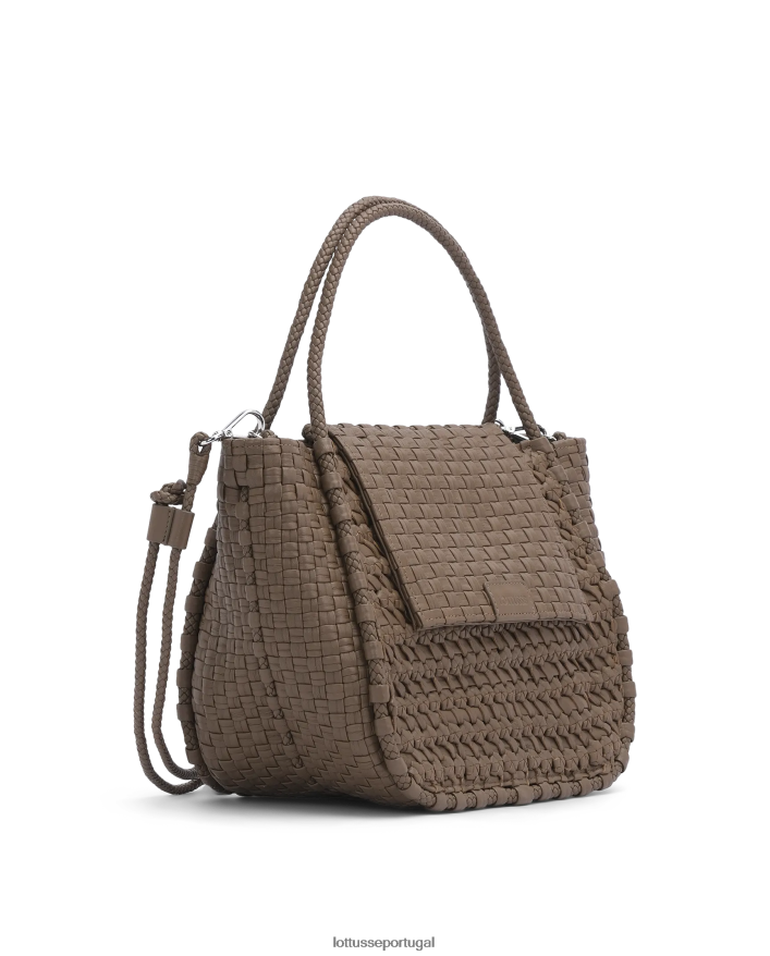 ponto Lottusse mulheres noodbag cordeiro alça superior noodbag cinza 86F22T377 acessórios