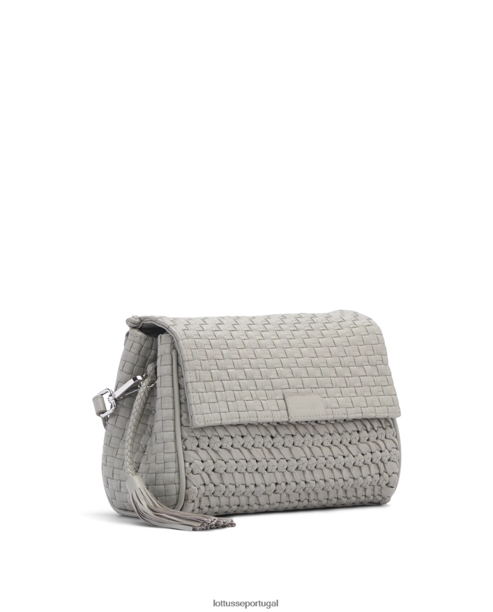 ponto Lottusse mulheres noodbag cordeiro crossbody noodbag cinza 86F22T386 acessórios
