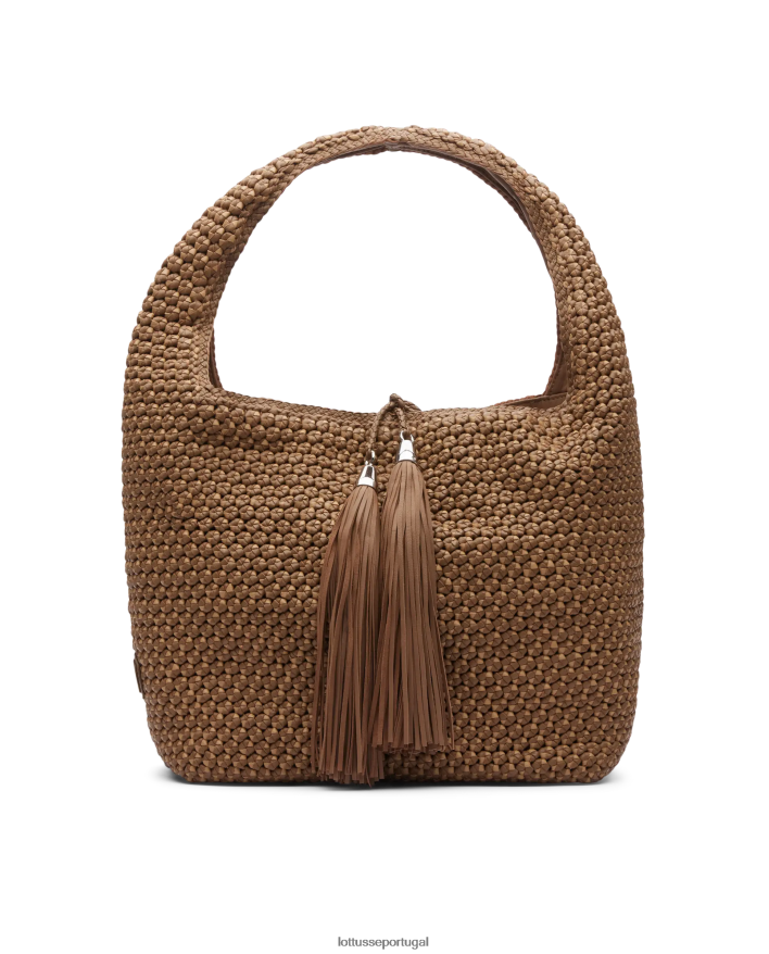 ponto Lottusse mulheres noodbag merino cordeiro macio vagabundo marrom 86F22T359 acessórios