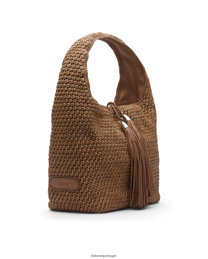 ponto Lottusse mulheres noodbag merino cordeiro macio vagabundo marrom 86F22T359 acessórios