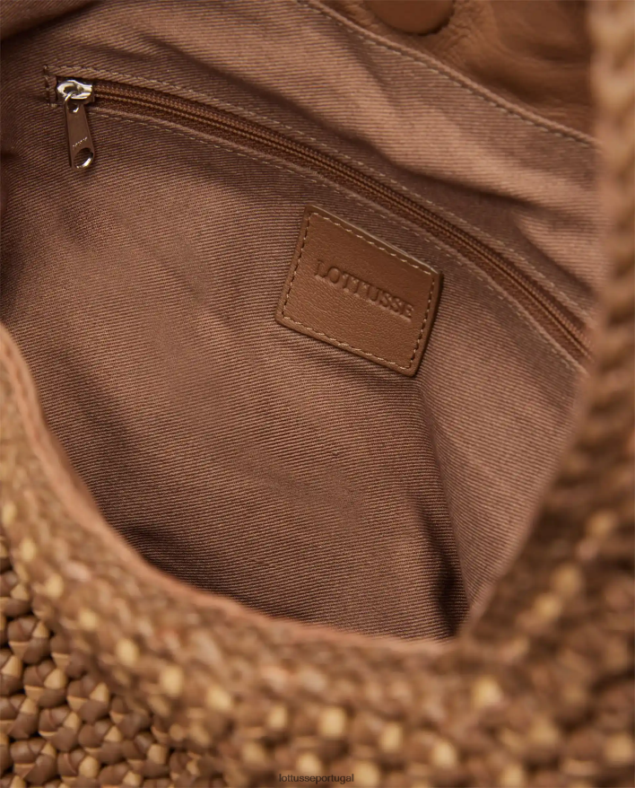ponto Lottusse mulheres noodbag merino cordeiro macio vagabundo marrom 86F22T359 acessórios