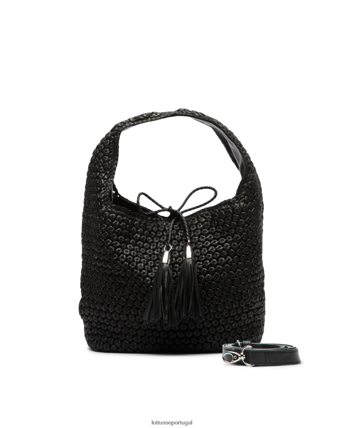 ponto Lottusse mulheres noodbag merino cordeiro macio vagabundo preto 86F22T351 acessórios