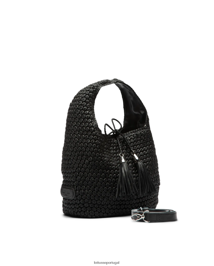 ponto Lottusse mulheres noodbag merino cordeiro macio vagabundo preto 86F22T351 acessórios