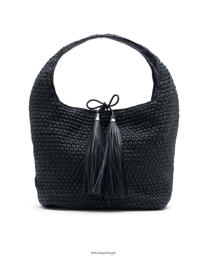 ponto Lottusse mulheres noodbag merino cordeiro macio vagabundo preto 86F22T358 acessórios