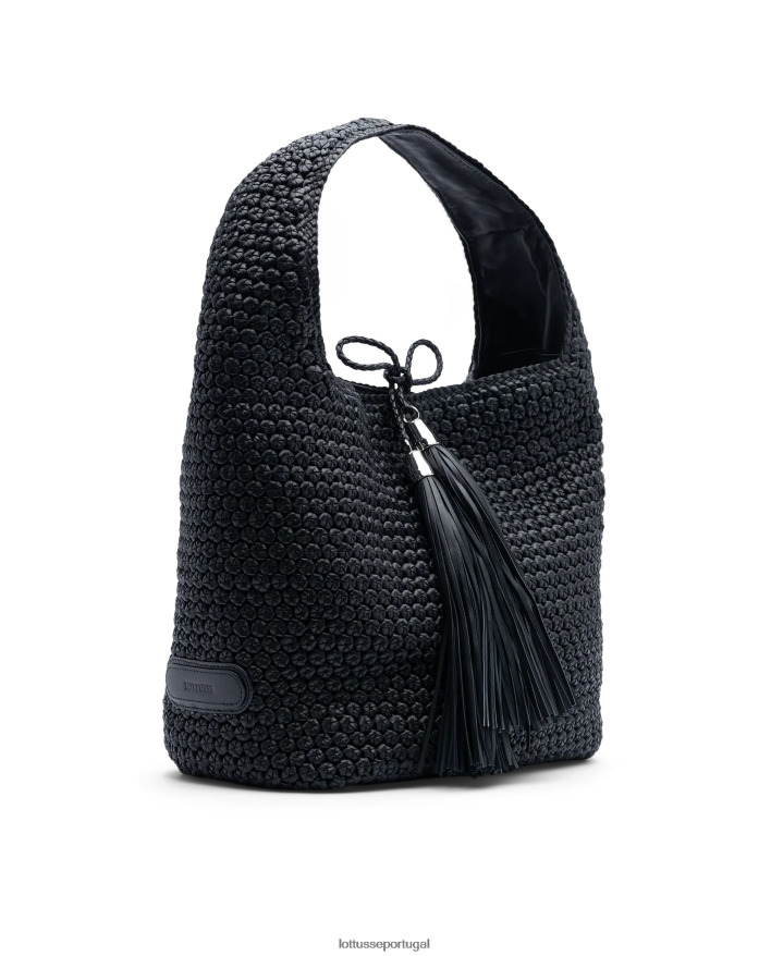 ponto Lottusse mulheres noodbag merino cordeiro macio vagabundo preto 86F22T358 acessórios