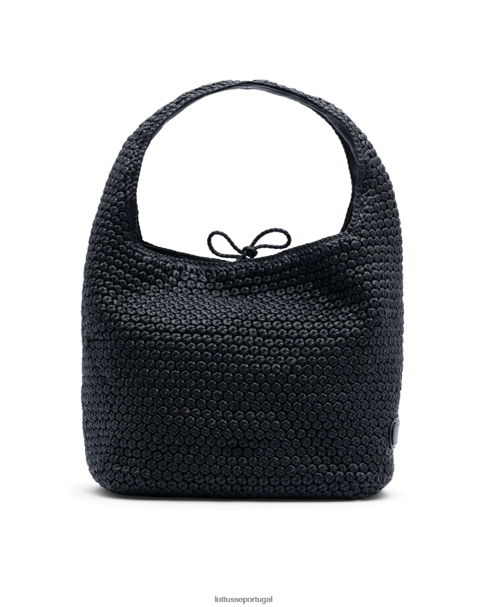 ponto Lottusse mulheres noodbag merino cordeiro macio vagabundo preto 86F22T358 acessórios