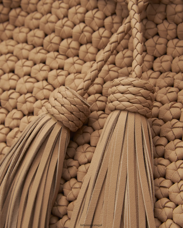 ponto Lottusse mulheres noodbag natural merino cordeiro macio hobo bege 86F22T343 acessórios