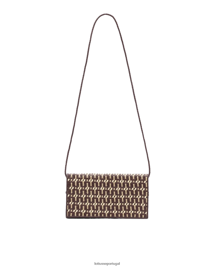 ponto Lottusse mulheres bolsa especial com alça superior de cabra trançada multicolorida marrom 86F22T367 acessórios