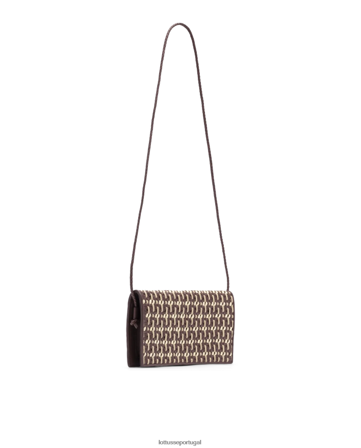 ponto Lottusse mulheres bolsa especial com alça superior de cabra trançada multicolorida marrom 86F22T367 acessórios