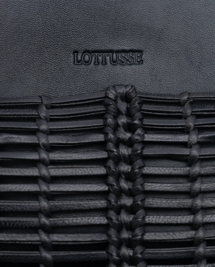 ponto Lottusse mulheres editar comprador de cabra trançada preto 86F22T363 acessórios