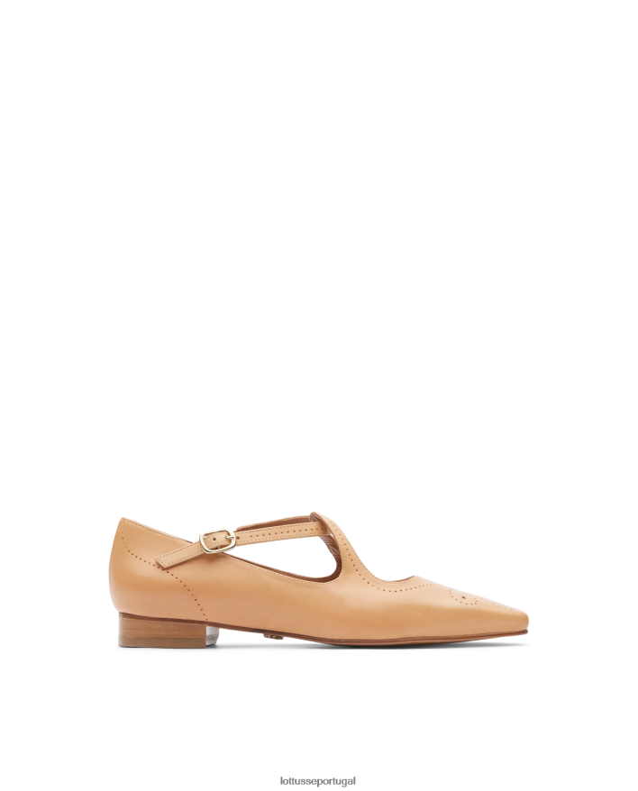 ponto Lottusse mulheres Bailarinas de bezerro smithson crust anilina marrom 86F22T214 calçados