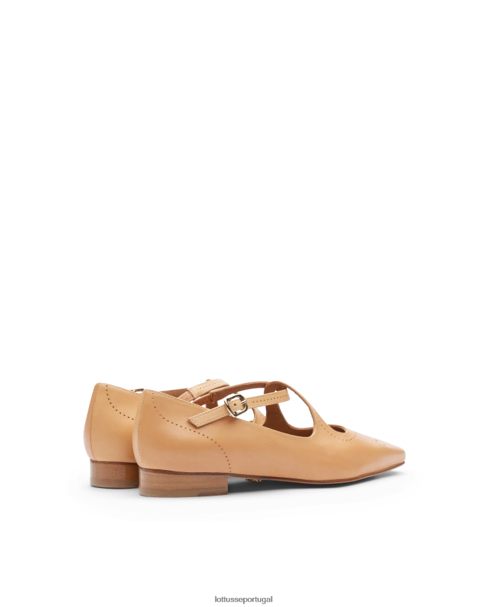 ponto Lottusse mulheres Bailarinas de bezerro smithson crust anilina marrom 86F22T214 calçados