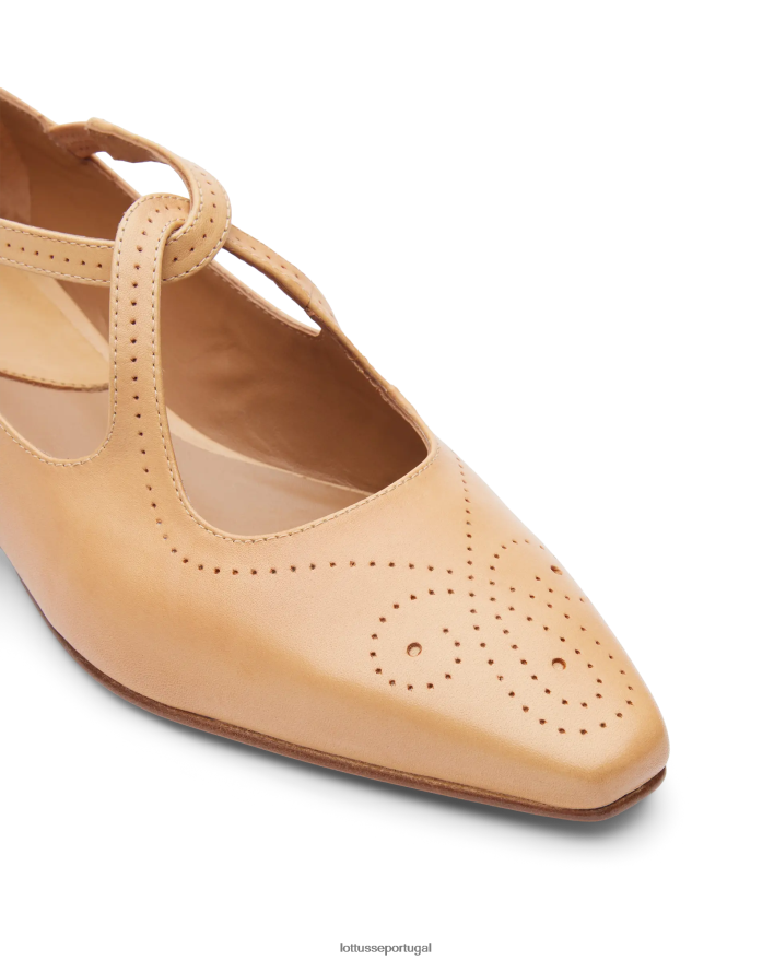 ponto Lottusse mulheres Bailarinas de bezerro smithson crust anilina marrom 86F22T214 calçados