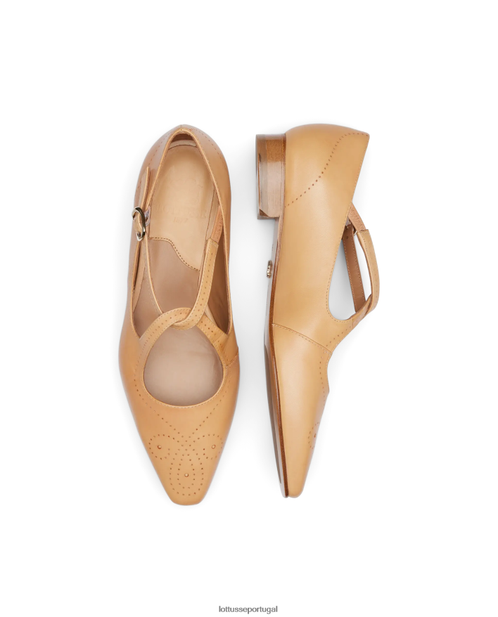 ponto Lottusse mulheres Bailarinas de bezerro smithson crust anilina marrom 86F22T214 calçados