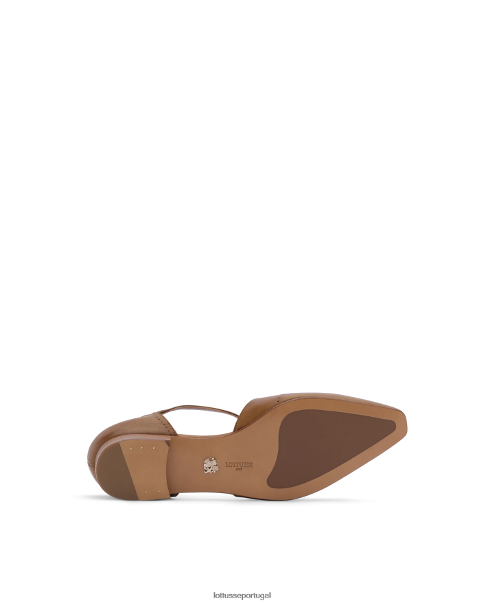 ponto Lottusse mulheres Bailarinas de bezerro smithson crust anilina verde oliva 86F22T216 calçados