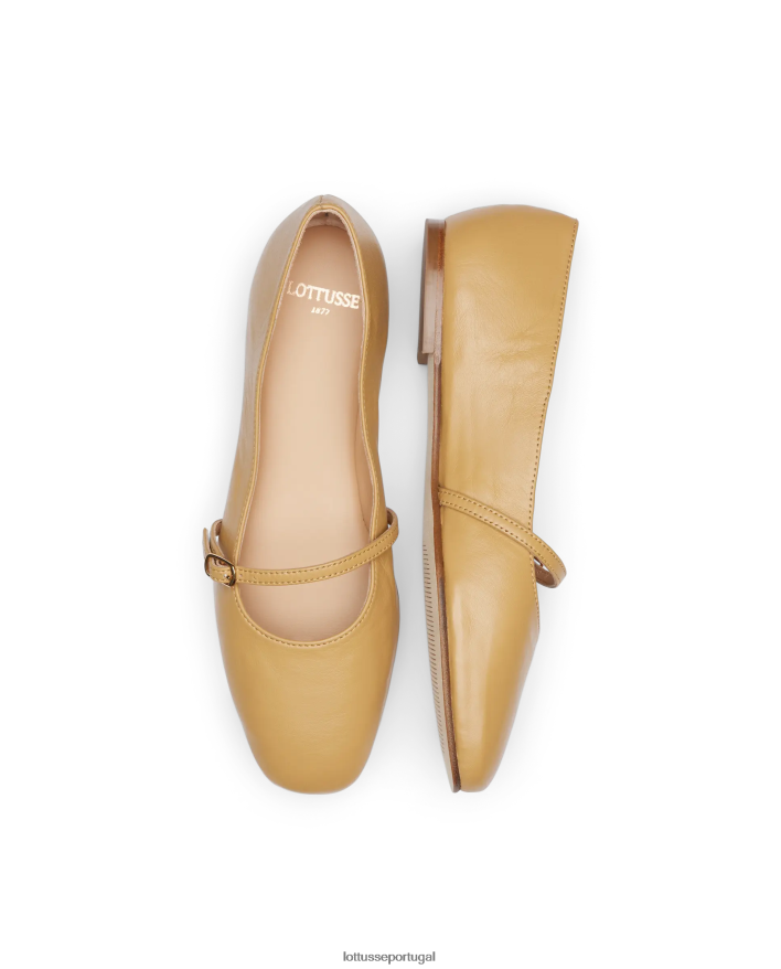 ponto Lottusse mulheres bailarinas de cordeiro macio amarelo goya amarelo 86F22T267 calçados