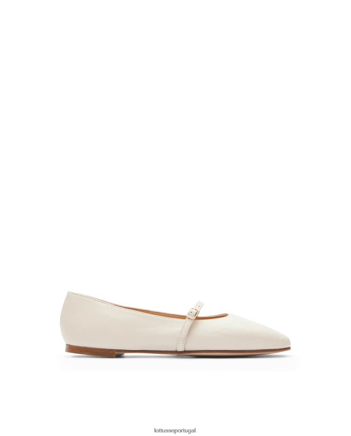 ponto Lottusse mulheres bailarinas de cordeiro macio goya off white 86F22T268 calçados