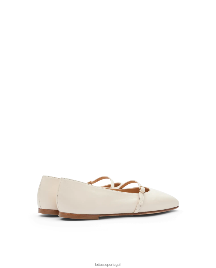 ponto Lottusse mulheres bailarinas de cordeiro macio goya off white 86F22T268 calçados