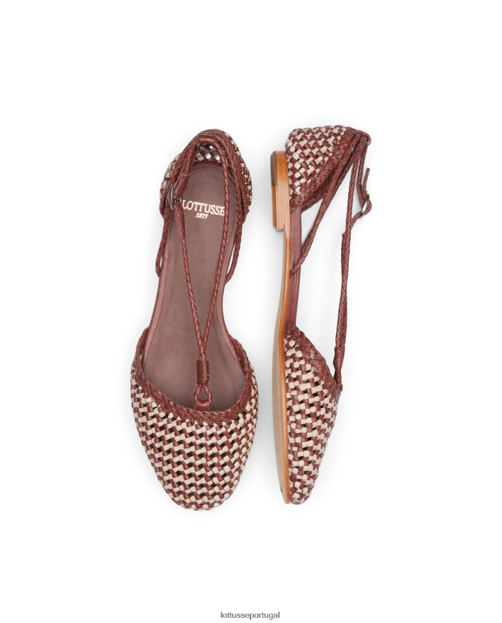 ponto Lottusse mulheres bailarinas de couro de malha de cordeiro delice multicolorido 86F22T290 calçados