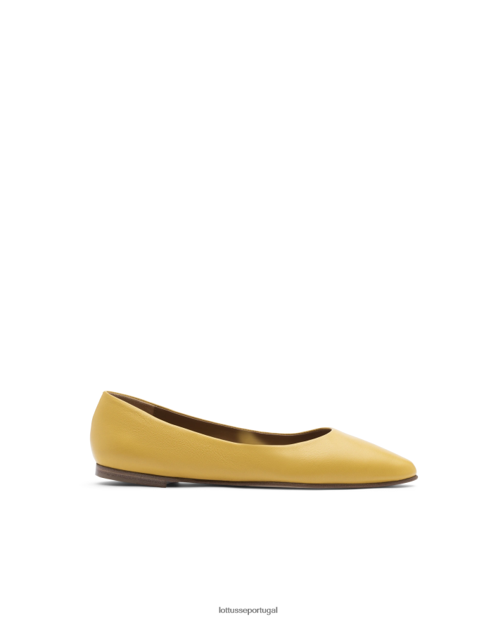 ponto Lottusse mulheres bel lamb bailarinas macias amarelo 86F22T262 calçados