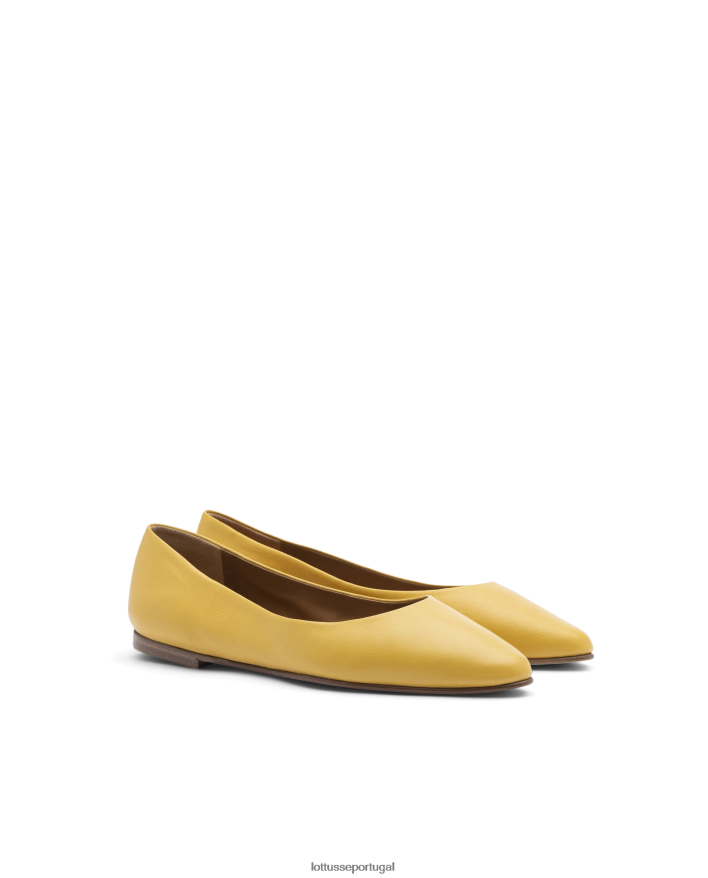 ponto Lottusse mulheres bel lamb bailarinas macias amarelo 86F22T262 calçados