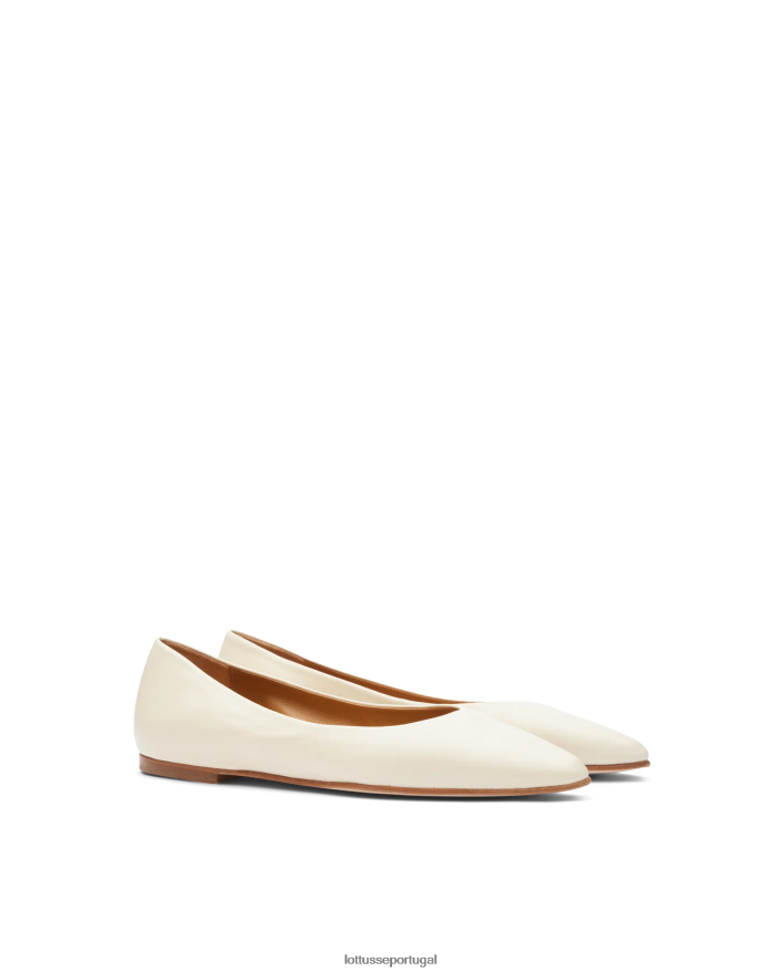 ponto Lottusse mulheres bel lamb bailarinas macias off white 86F22T264 calçados