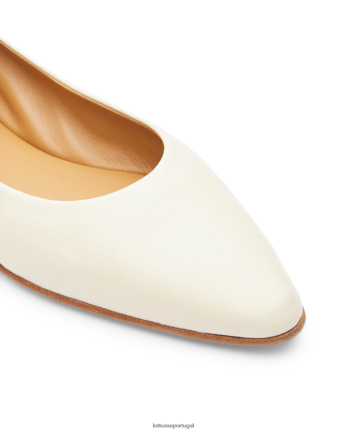 ponto Lottusse mulheres bel lamb bailarinas macias off white 86F22T264 calçados