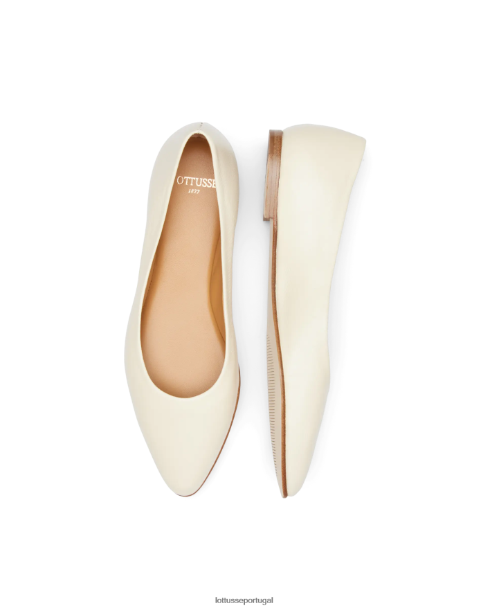 ponto Lottusse mulheres bel lamb bailarinas macias off white 86F22T264 calçados