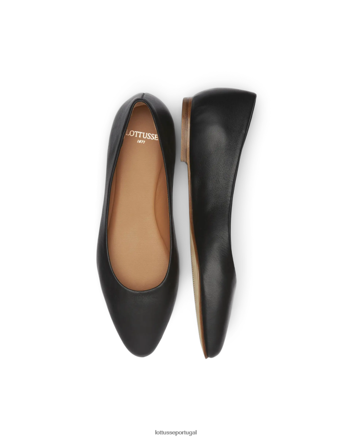 ponto Lottusse mulheres bel lamb bailarinas macias preto 86F22T263 calçados
