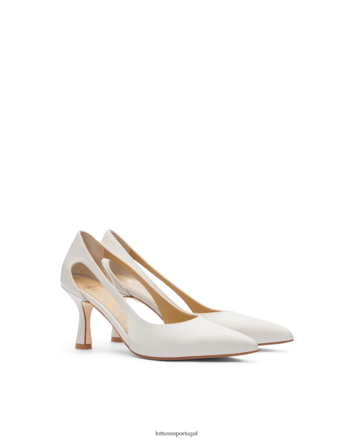 ponto Lottusse mulheres carla bombas de bezerro simples off white 86F22T229 calçados