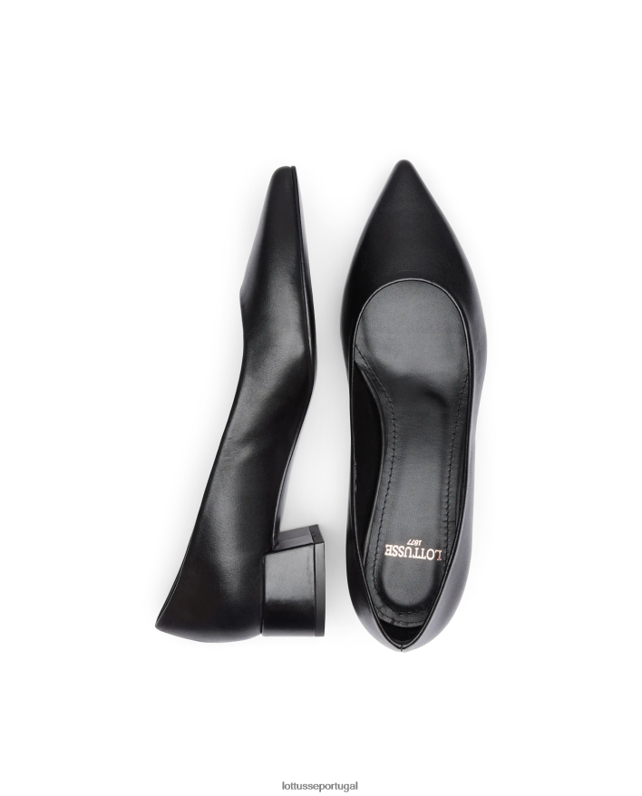 ponto Lottusse mulheres carla bombas de bezerro simples preto 86F22T407 calçados
