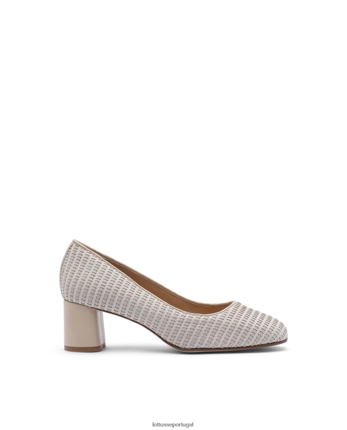 ponto Lottusse mulheres sapatos de couro de malha de bezerro nicole off white 86F22T286 calçados