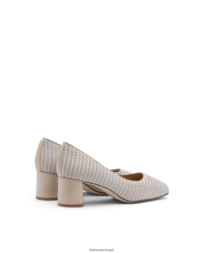 ponto Lottusse mulheres sapatos de couro de malha de bezerro nicole off white 86F22T286 calçados