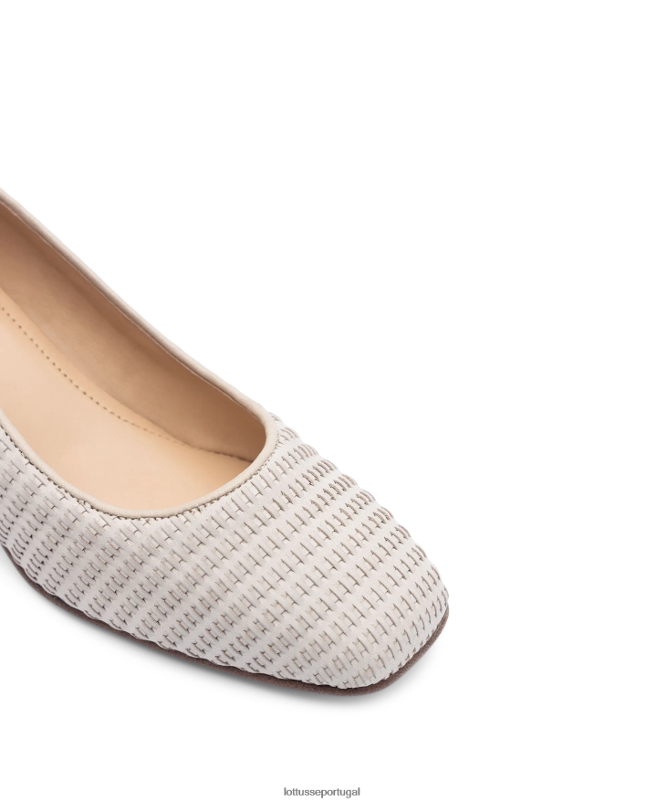 ponto Lottusse mulheres sapatos de couro de malha de bezerro nicole off white 86F22T286 calçados