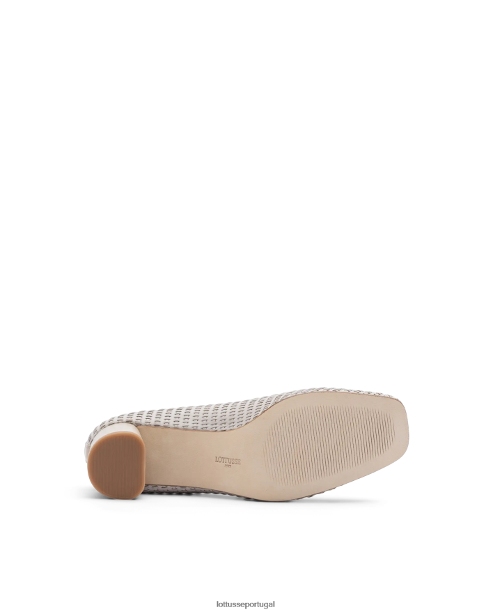 ponto Lottusse mulheres sapatos de couro de malha de bezerro nicole off white 86F22T286 calçados