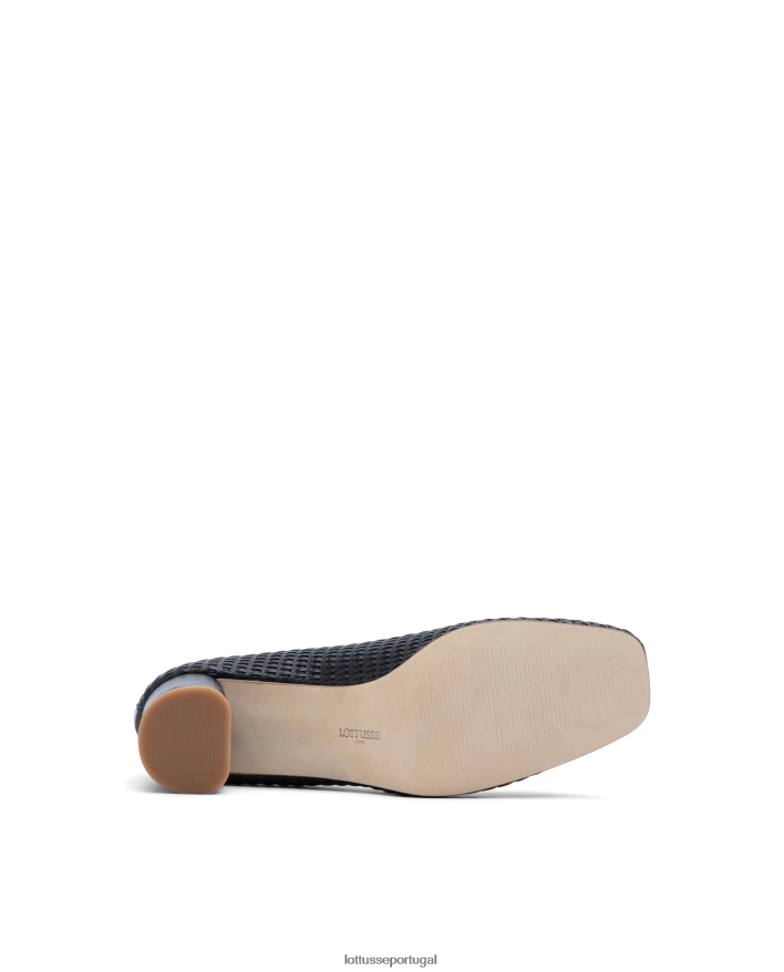 ponto Lottusse mulheres sapatos de couro de malha de bezerro nicole preto 86F22T285 calçados
