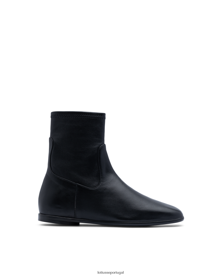 ponto Lottusse mulheres botins macios de cordeiro goya preto 86F22T411 calçados