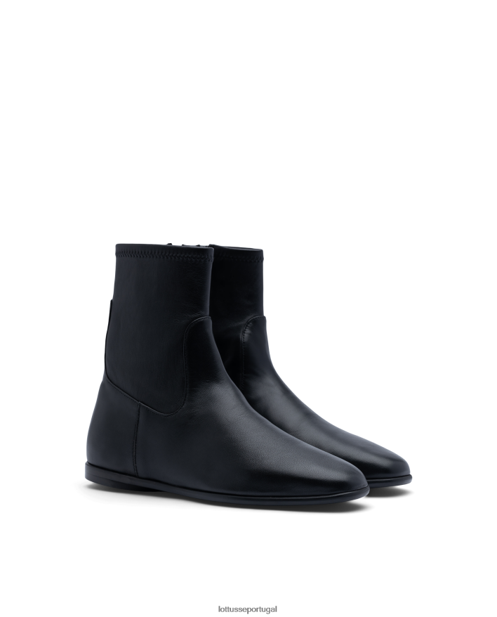 ponto Lottusse mulheres botins macios de cordeiro goya preto 86F22T411 calçados